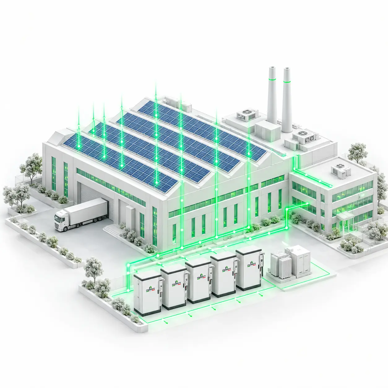 ITAWATT company energy storage solutions for homes, hospitals and factories
