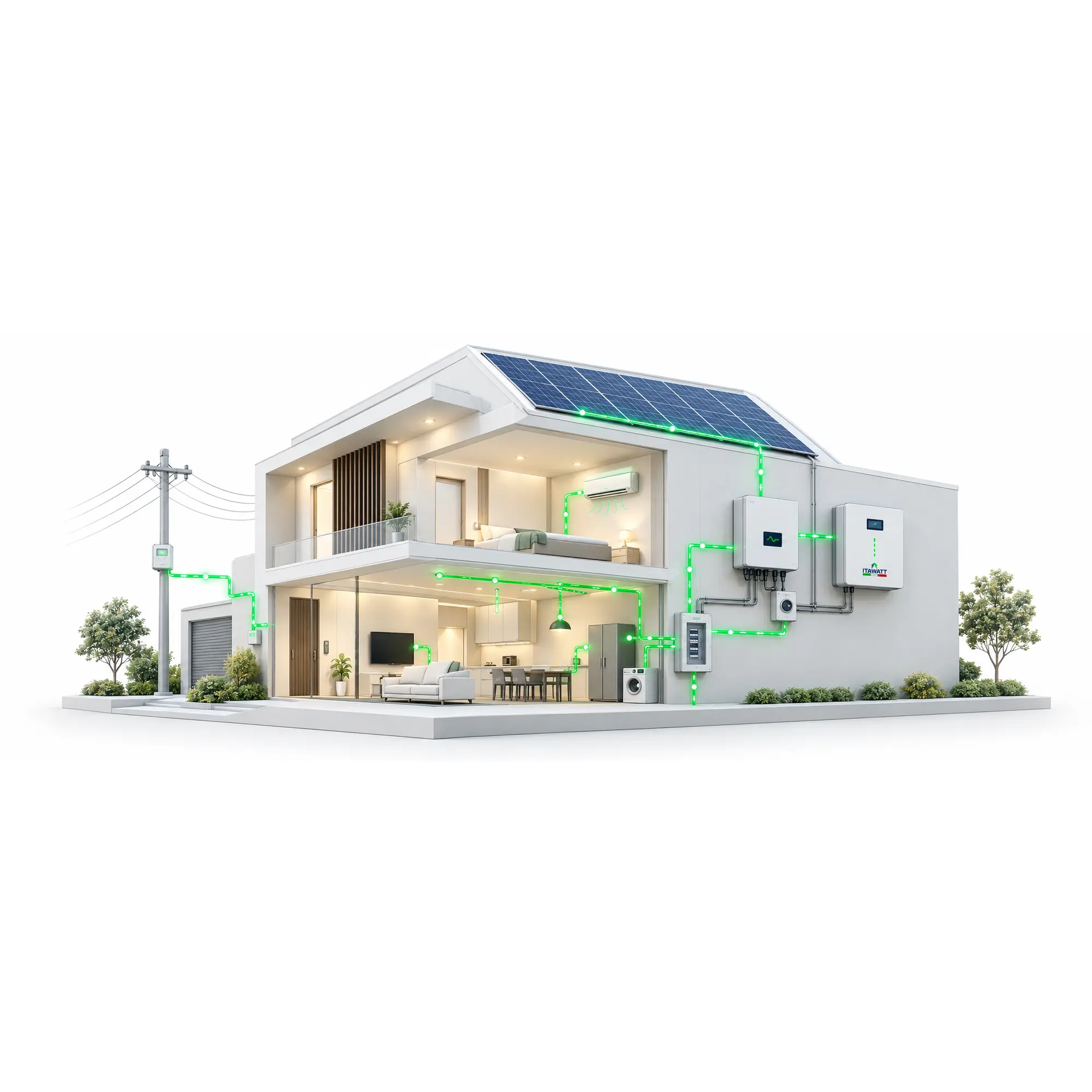 ITAWATT industrial energy storage system powering a factory
